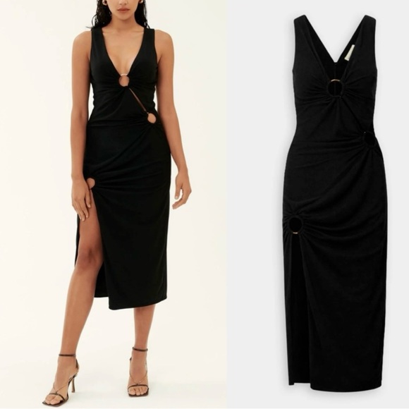 NICHOLAS
NICHOLAS MADDY
MIDI DRESS Black size 4 bodycon - Picture 6 of 10